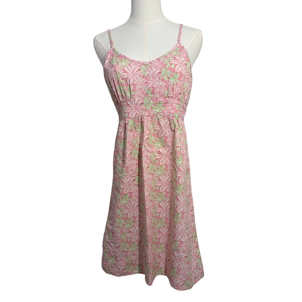 Vineyard Vines Pink Floral Tank Dress Babydoll Preppy Beachy Sz S